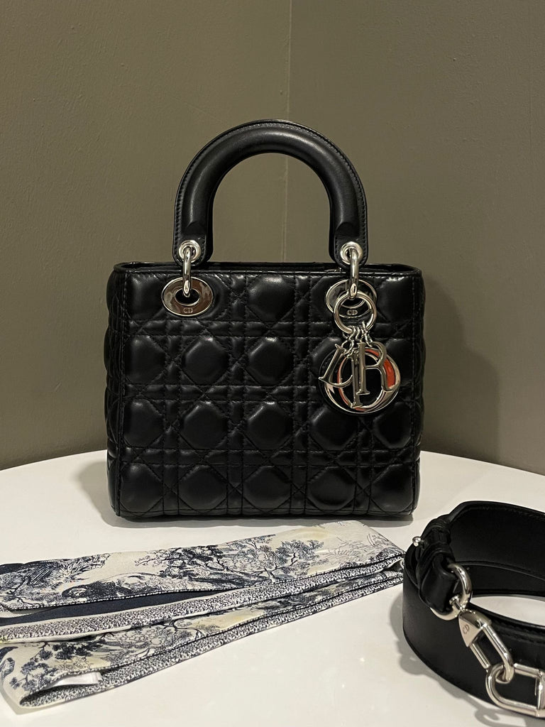 Dior My Lady ABC Dior + Mitzah Scarf Black Lambskin