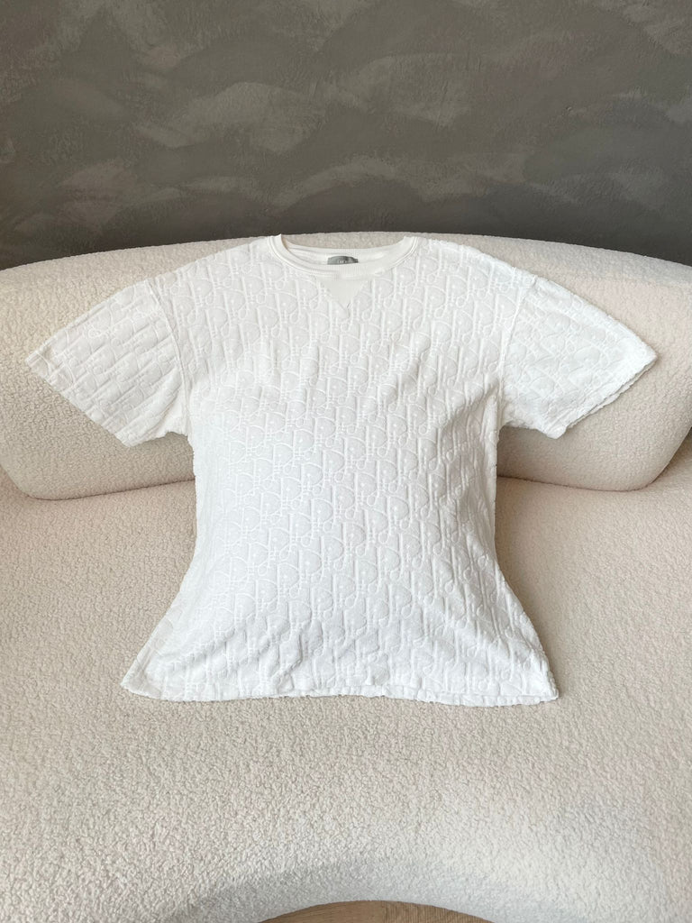 Dior Relaxed-Fit Terry T-Shirt Off White Jacquard cotton 100% Cotton Size S