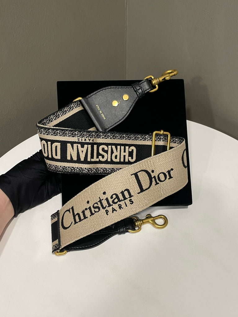 Dior Shoulder Strap Dark Navy Embroidery