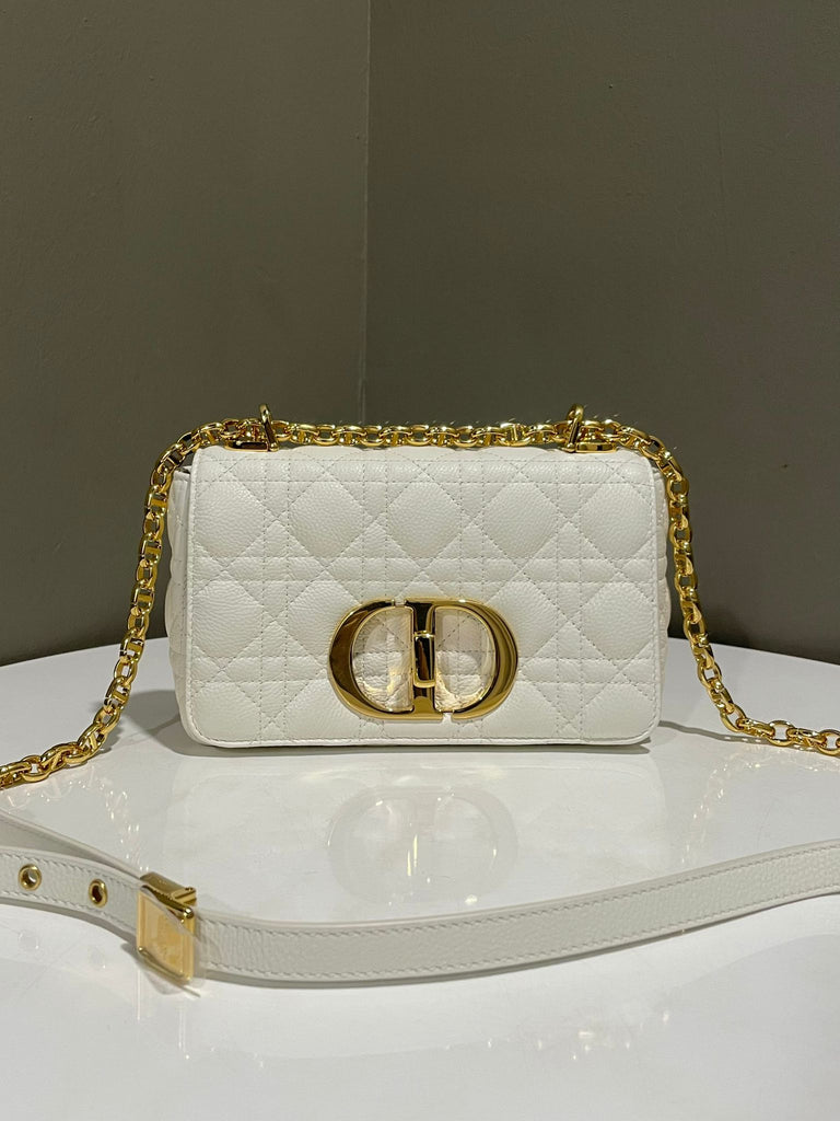 Dior Small Caro Bag Ivory Supple Cannage Calfskin