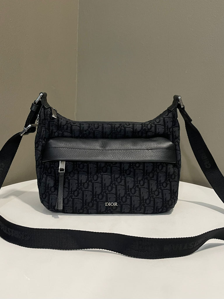 Dior Small Rider Soft Hobo Black Oblique