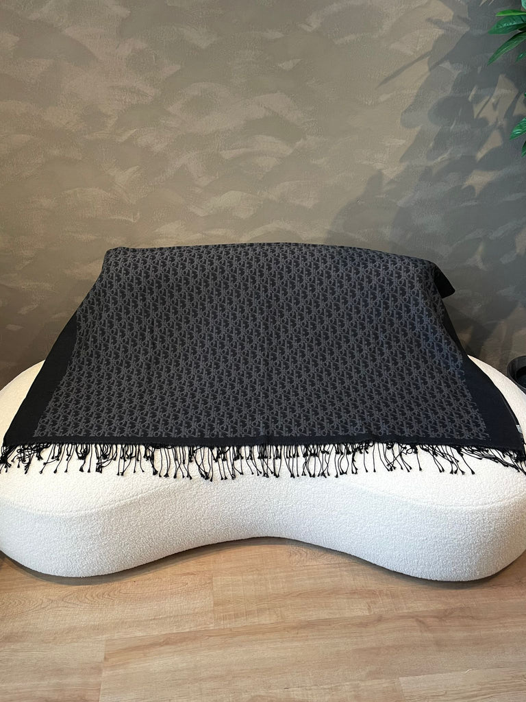 Dior Throw Blanket Black Oblique