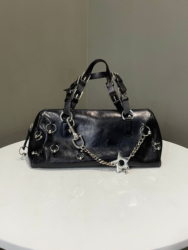 Dior Y2K Star Piercing Top Handle Black Calf