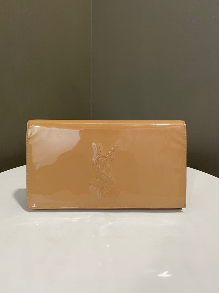 Saint Laurent Belle Clutch Beige Patent
