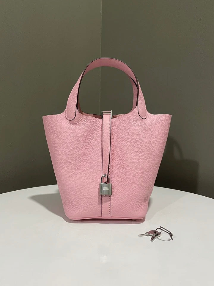 Hermes Picotin Lock 18 Rose Sakura Clemence