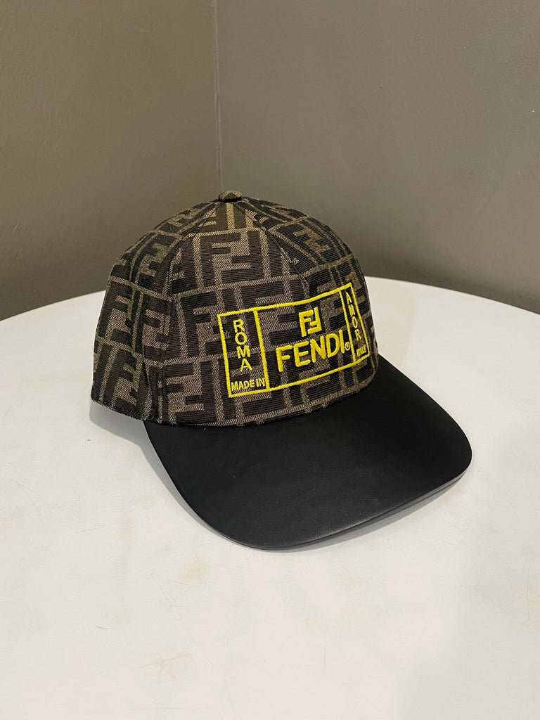 Fendi FF Baseball Cap Brown / Yellow
