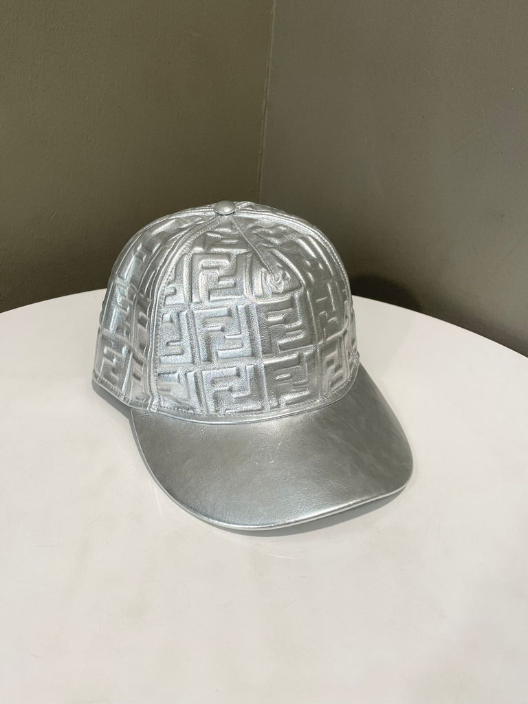 Fendi FF Baseball Cap Metallic Silver