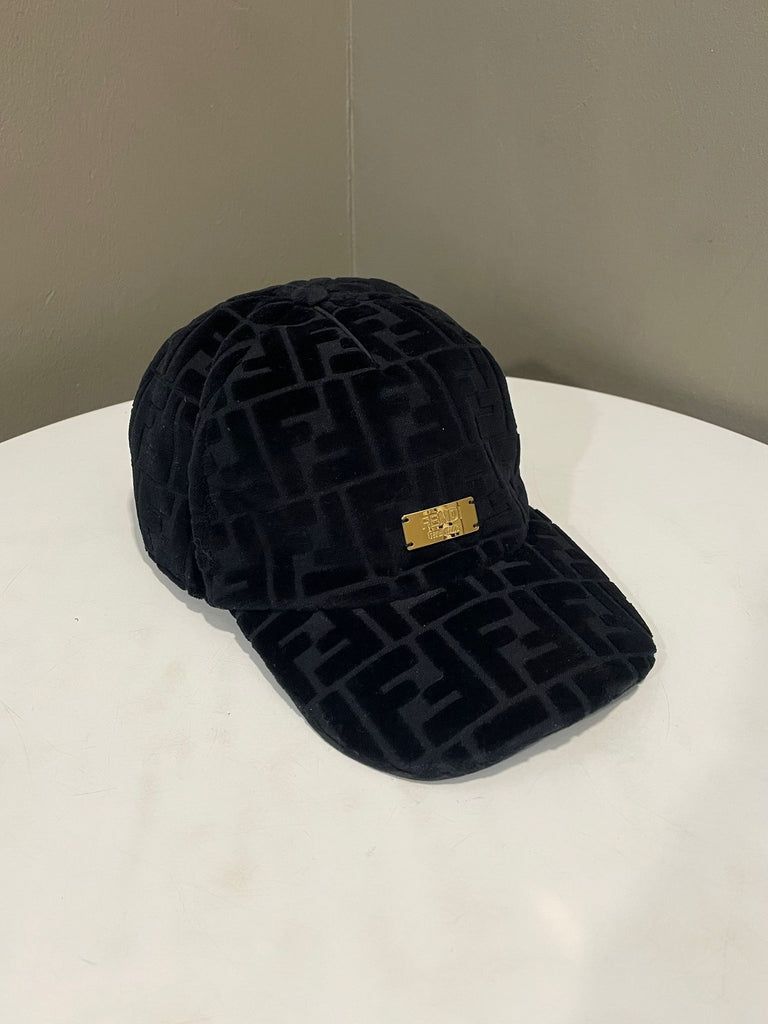 Fendi X Jackson Wang Limited Edition Baseball Cap Black Velvet / Verlour