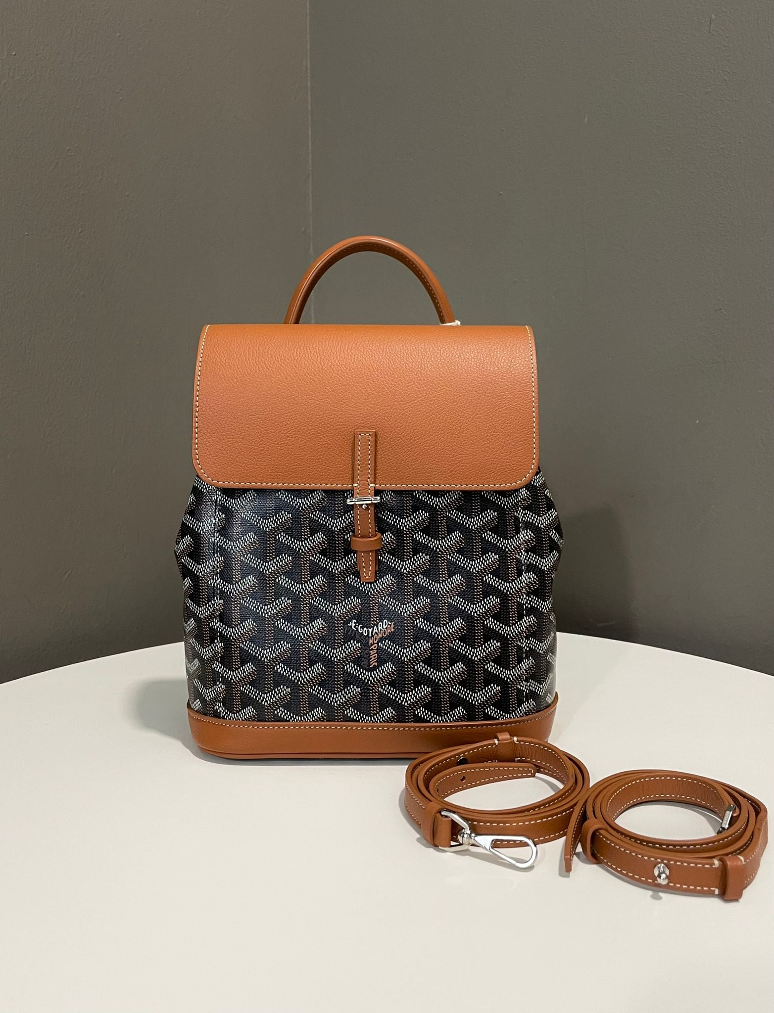 Goyard Le Sac Alpin Mini Backpack Tan / Black Goyardine Canvas – LOVELOTSLUXURY