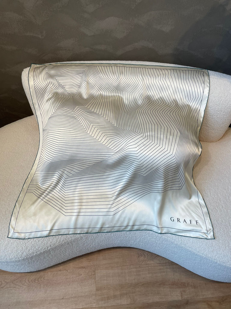 Graff VIP Silk Scarf Beige / Green