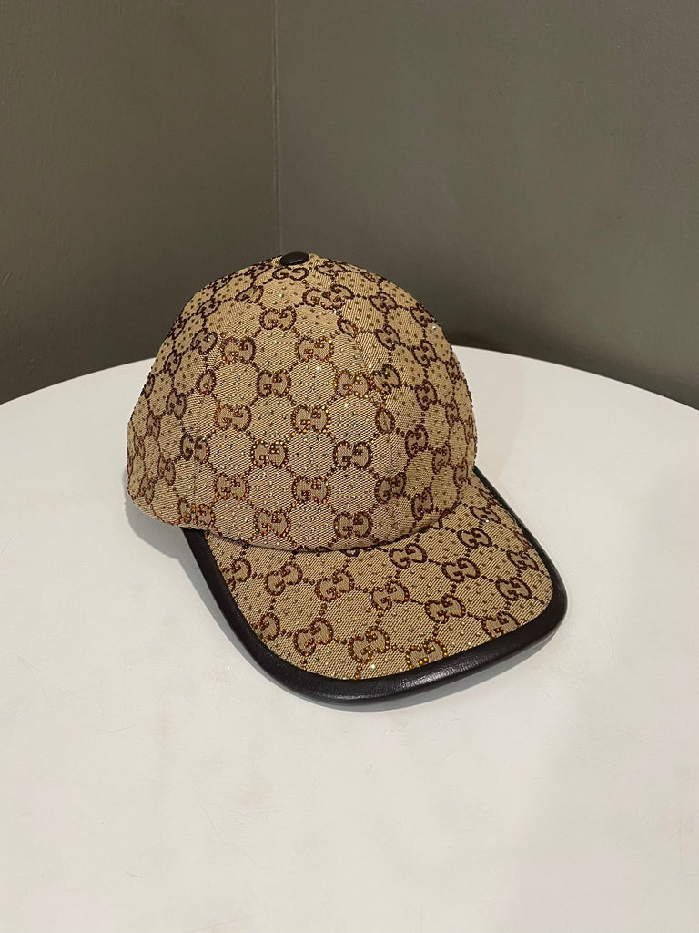 Gucci Crystal Baseball Cap Monogram Canvas