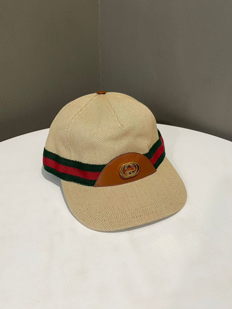 Gucci GG Baseball Cap Beige / Green Red Stripe