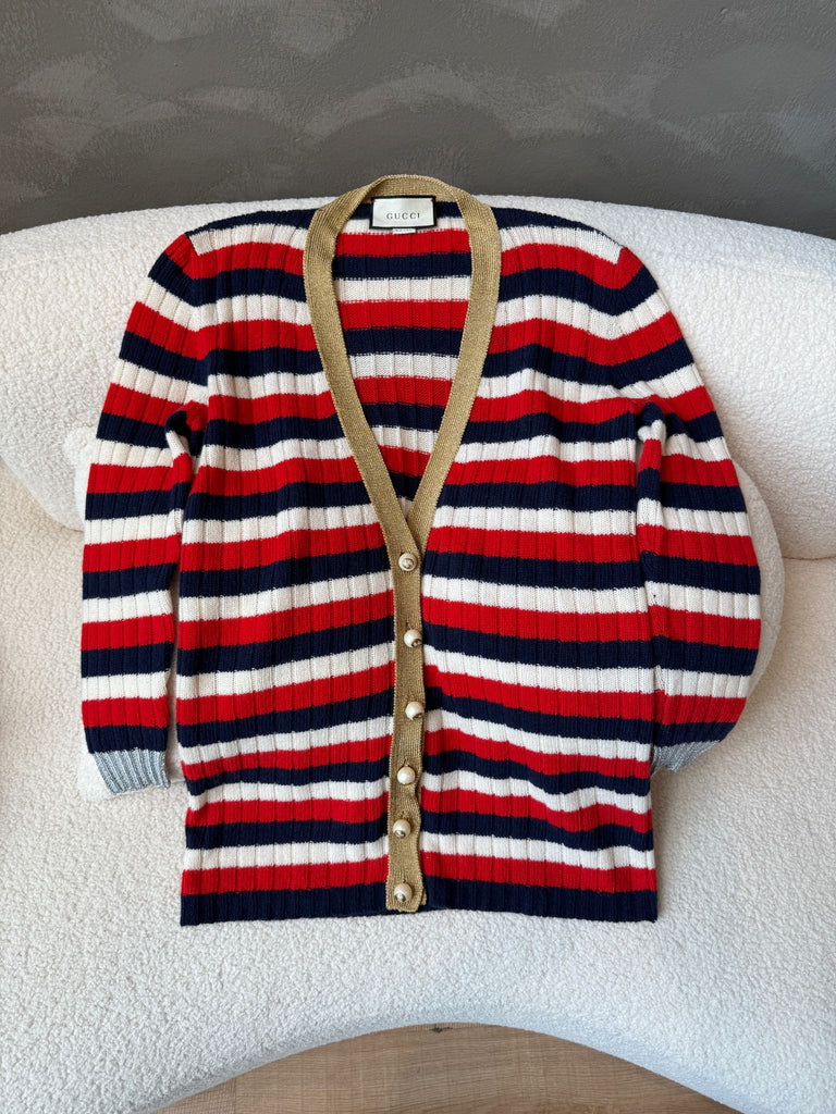 Gucci GG Button V-Neck Cardigan Wool Cashmere