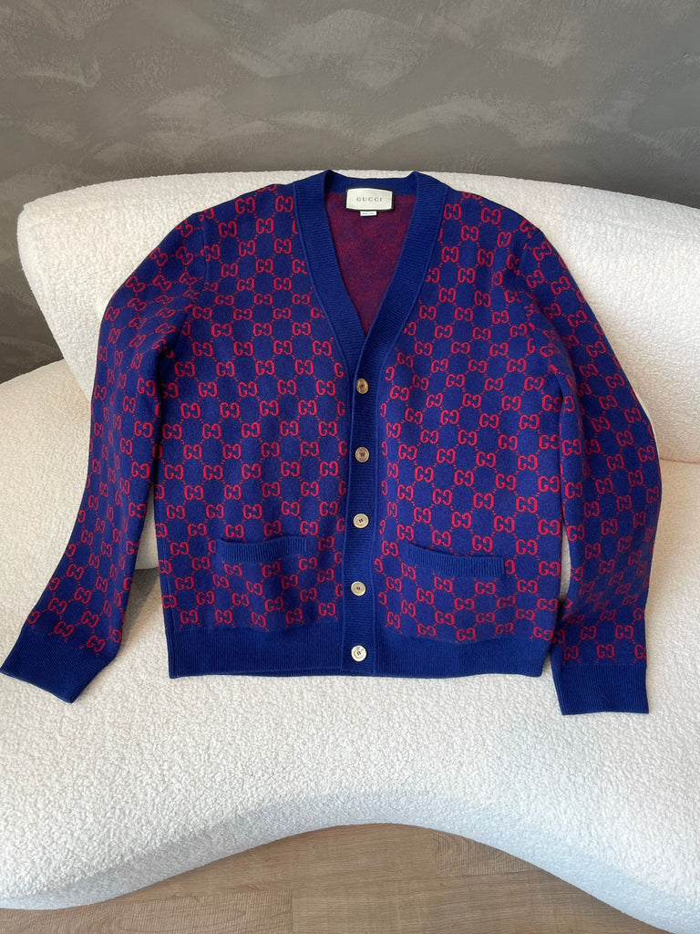Gucci GG Cardigan Blue / Red