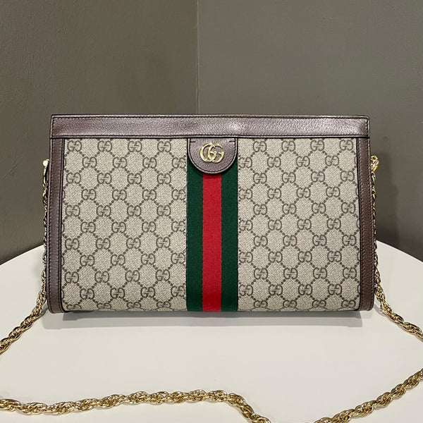 Gucci Ophidia Chain Bag GG Supreme Canvas