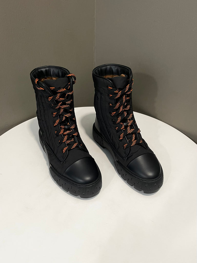 Hermes Ankle Boot Black Parachute fabric Size 36