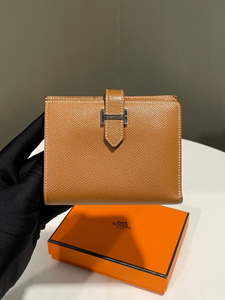 Hermes Bearn Compact Wallet Gold Epsom