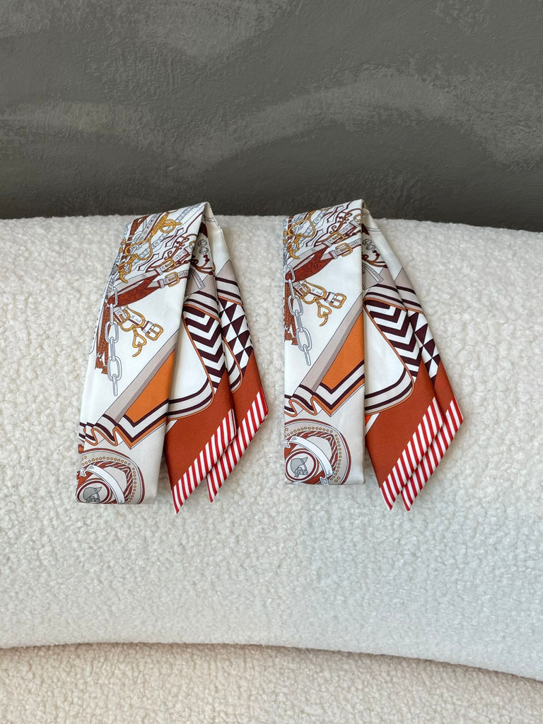 Hermès Bouquets Sellier Twilly (2 pcs avail) Blanc / Alezan / Étoupe