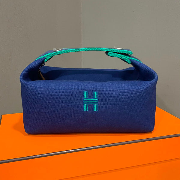 Hermes Bride A Brac Blue Marine Canvas