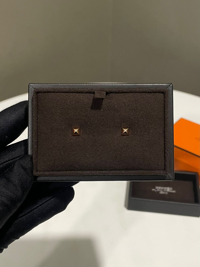 Hermès Clou d'H stud Earrings 18K Rose Gold