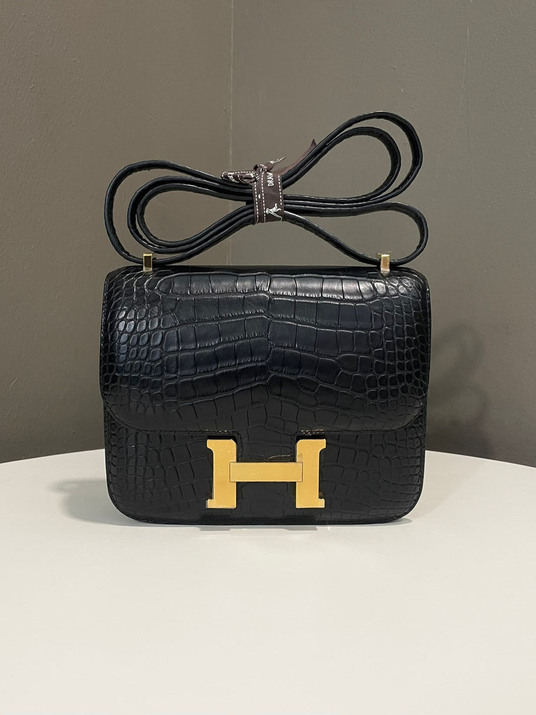Hermes Constance 18 Black Alligator