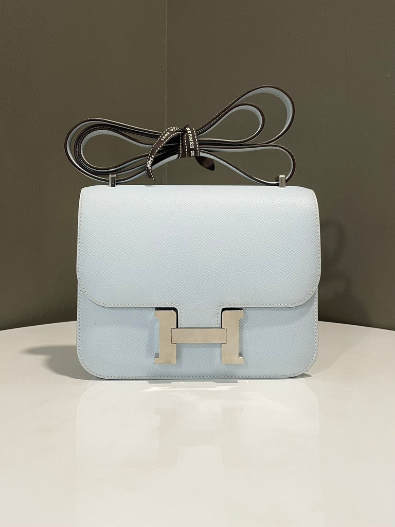 Hermes Constance 18 Bleu Pale Epsom