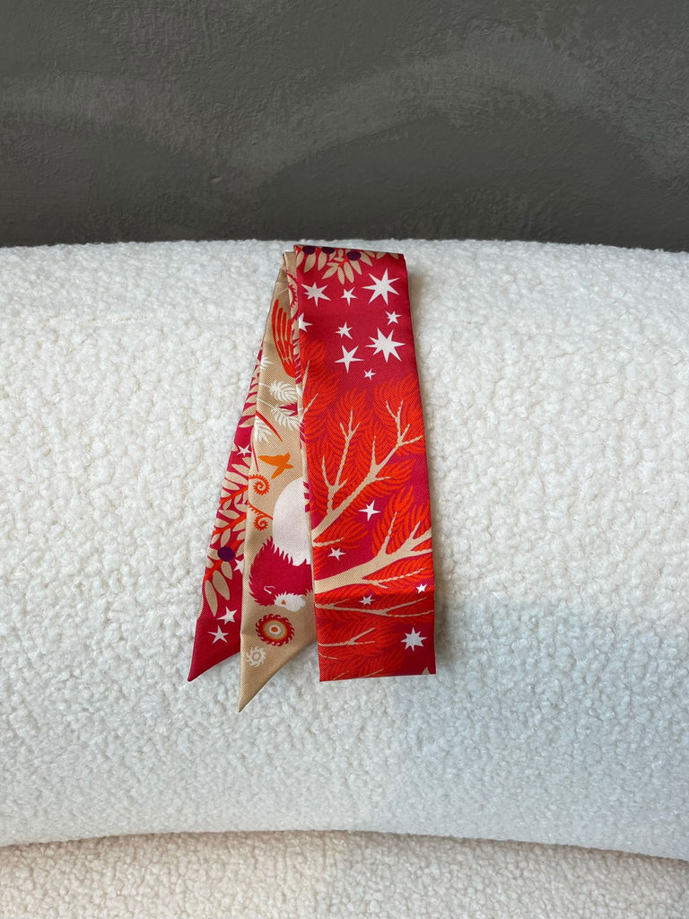 Hermes D Ophee Twilly
Orange / White/ Red 