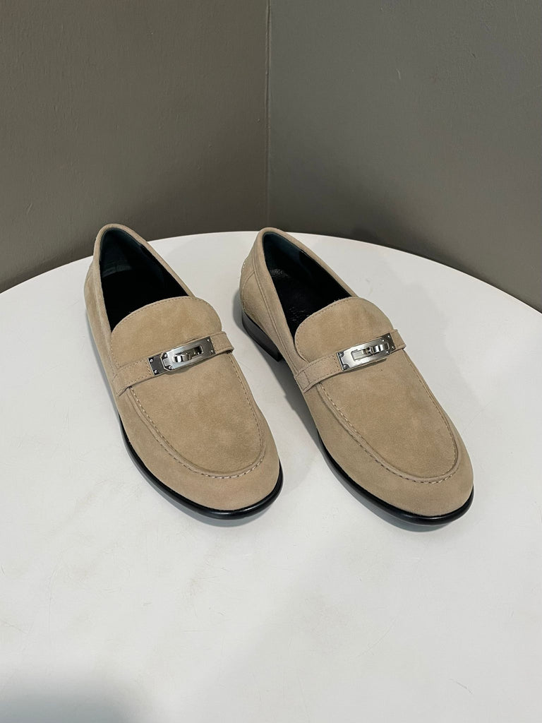 Hermes Destin Loafers Etoupe GHW Size 36.5