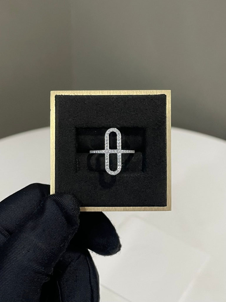 Hermes Ever Chaine D'Ancre Ring 18K White Gold