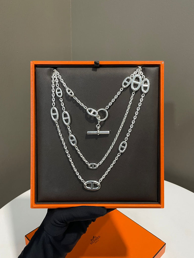 Hermes Farandole Long Necklace 160 925 Sterling Silver
