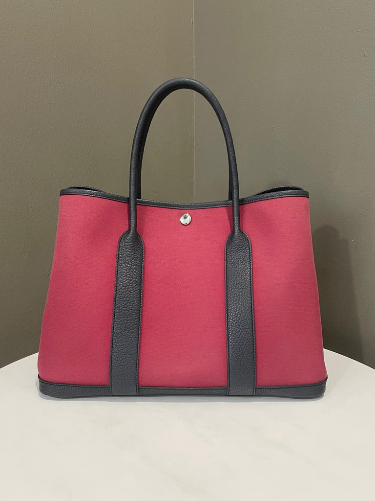 Hermes Garden Party 36 Rubis-Rose Bubblegum /Indigo Canvas