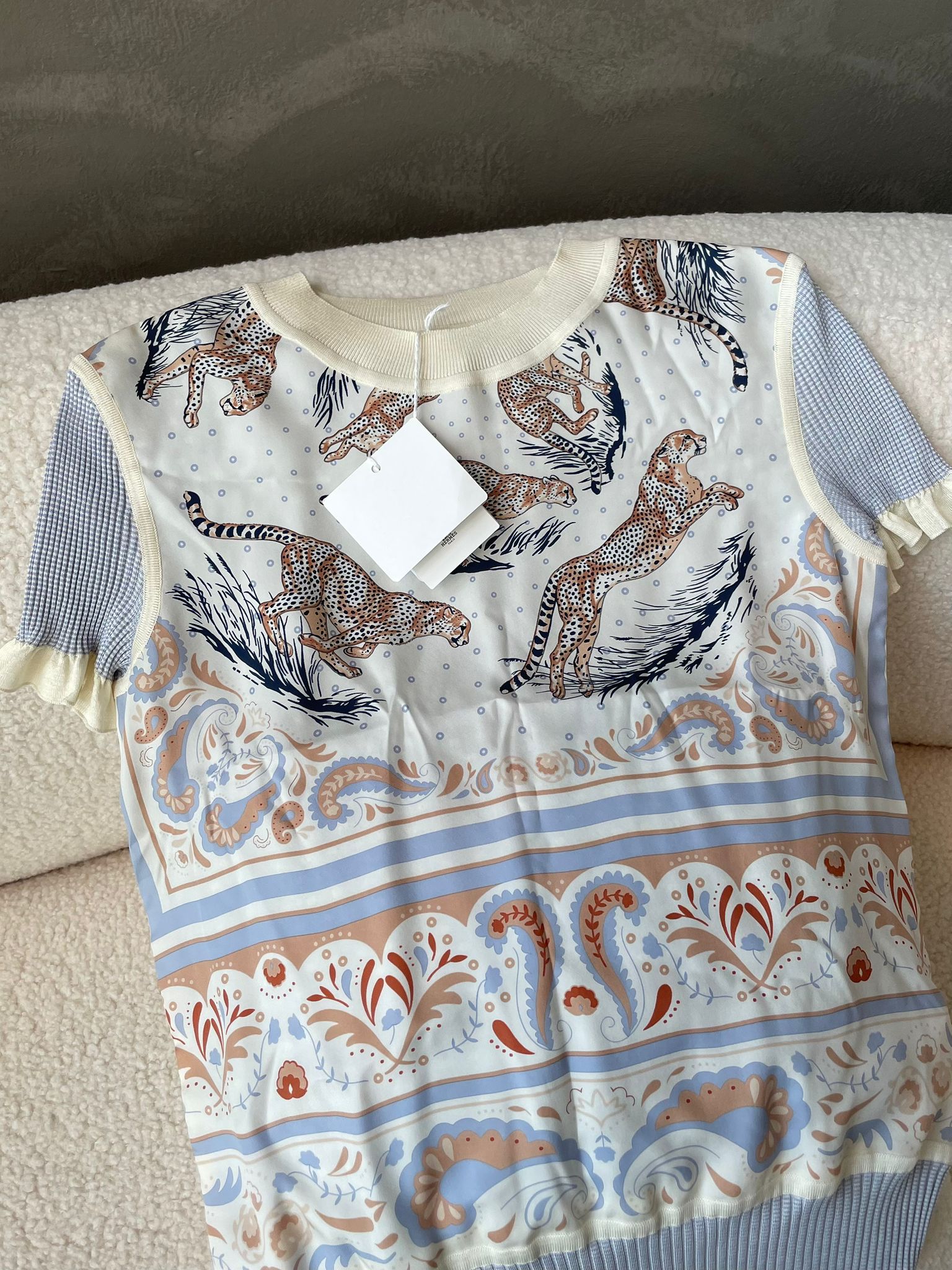 HERMES 「Guepards et Palmettes」プリント ブルゾン guepards-et-palmettes-quilted-
