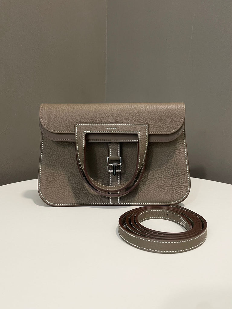 Hermes Halzan 25 Etoupe Clemence