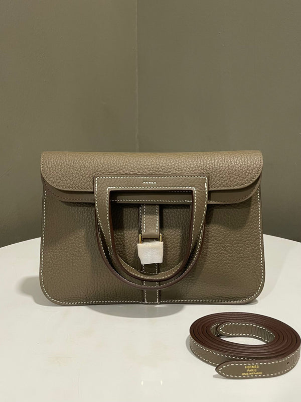Hermes Halzan 25 Etoupe Clemence