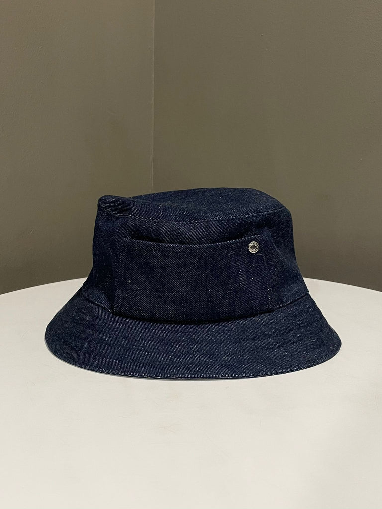 Hermes Helen Silky Bucket Hat Denim Cotton Size 57
