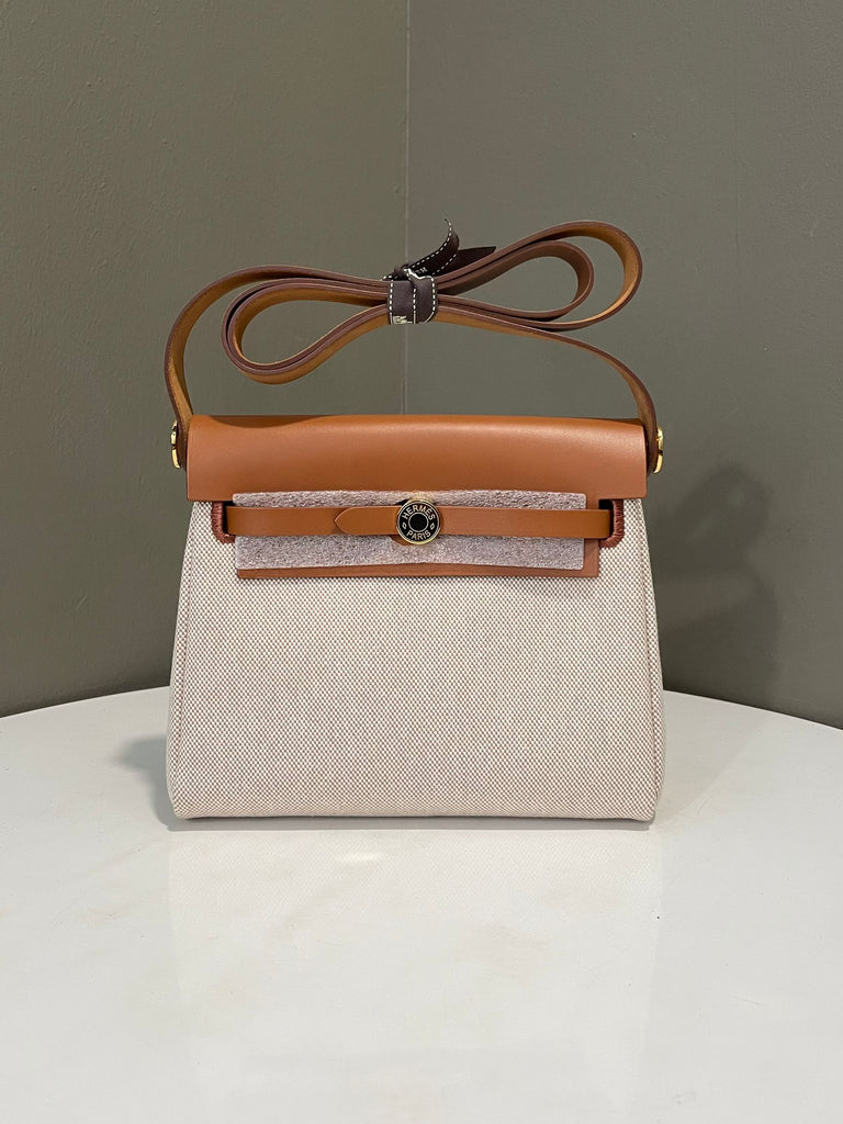 Hermes Herbag Mini 20 Ecru / Beige / Fauve