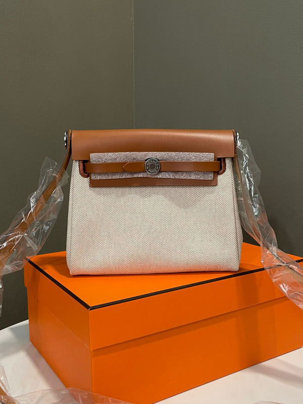 Hermes Herbag Mini 20 Ecru  Beige  Fauve