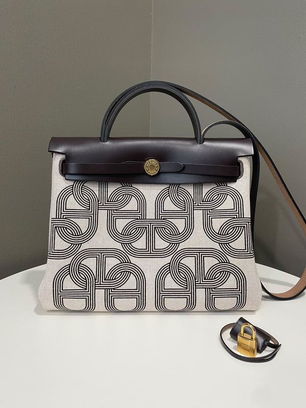 Hermes Herbag Zip 31 Circuit Ebene Ecru Beige