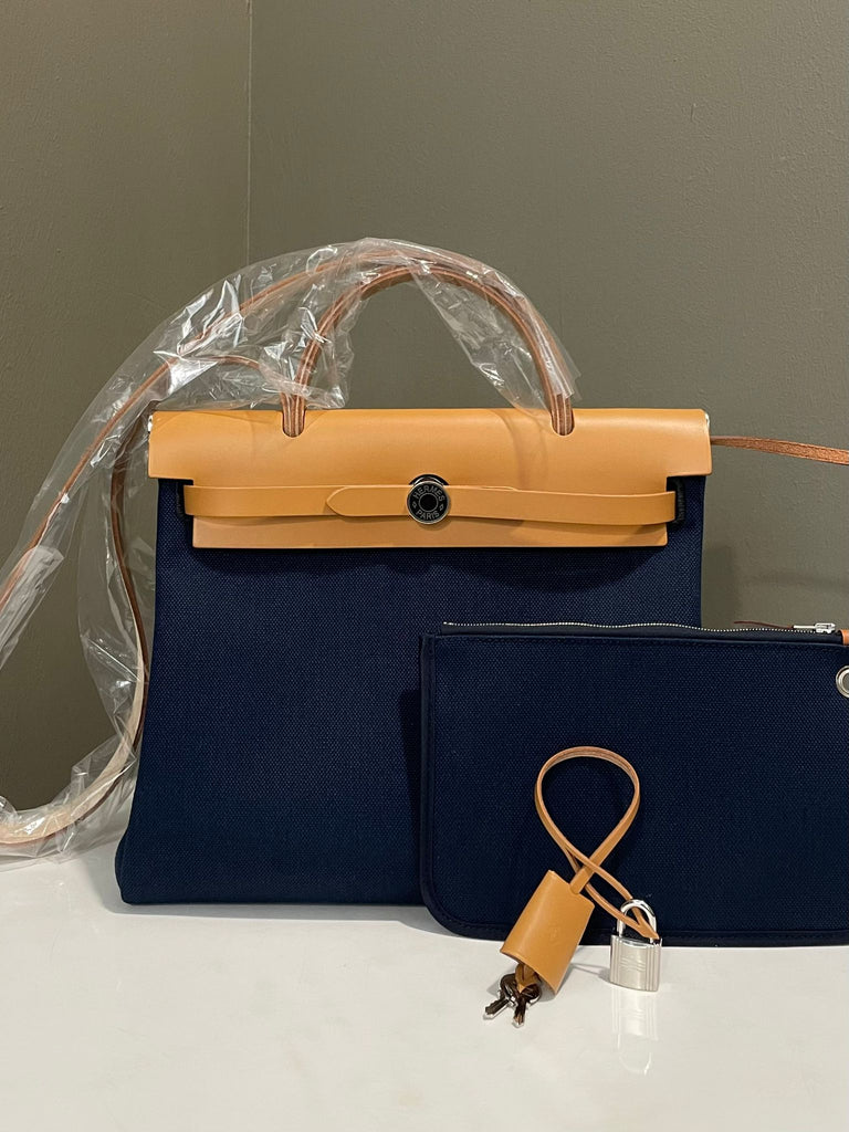 Hermes Herbag Zip 31 HSS Marine Toile Militair