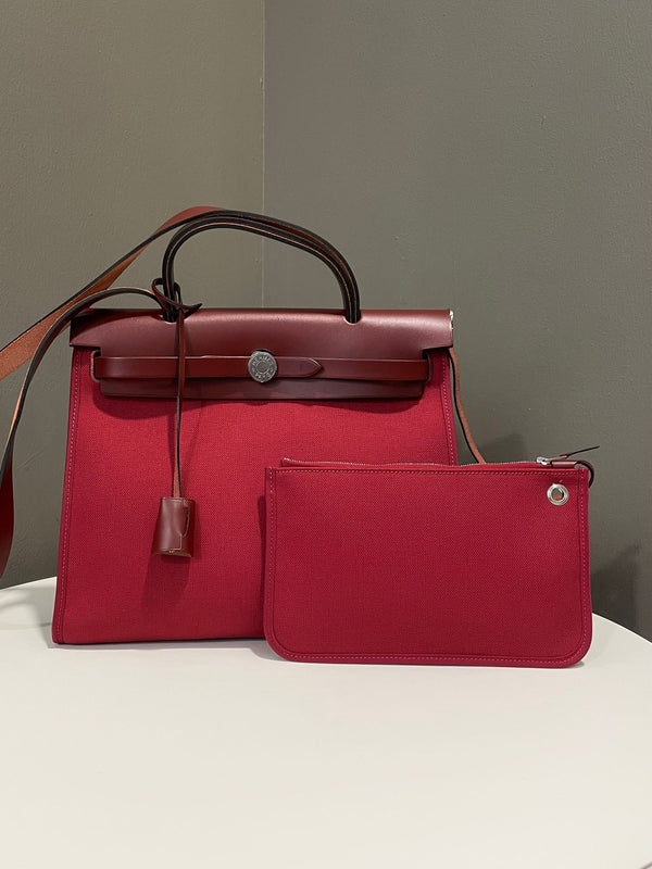 Hermes Herbag Zip 31 Rubis  Rouge H 
