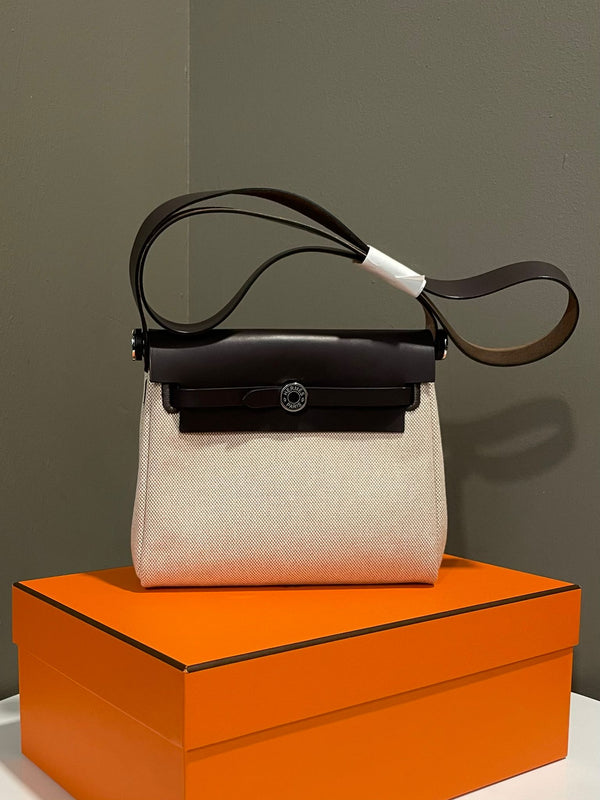 Hermes Herbag Zip Mini 20 Beige Ecru/ Ebene