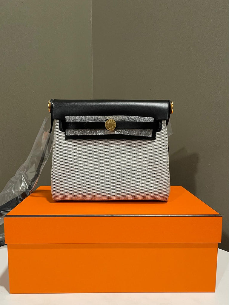 Hermes Herbag Zip Mini 20 Ecru-Noir