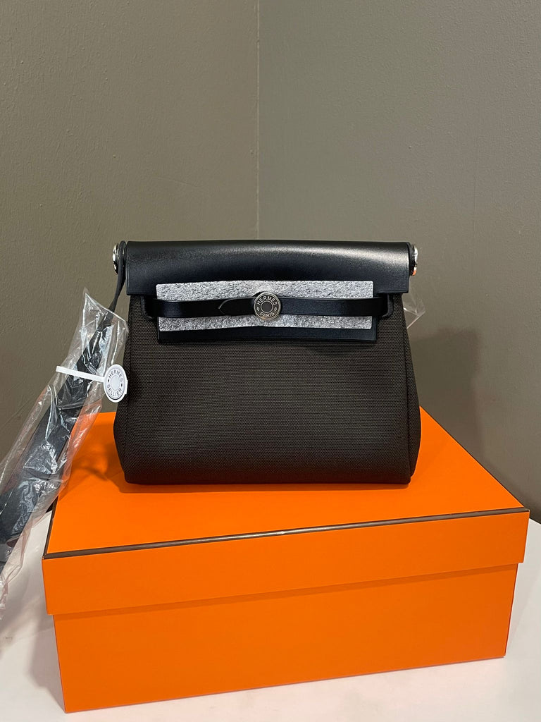 Hermes Herbag Zip Mini 20 Noir / Dark Bronze