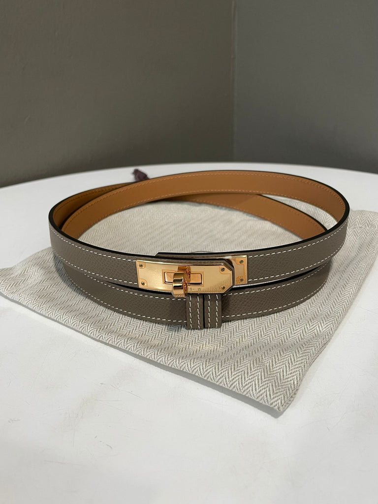 Hermes Kelly 18 Belt Etoupe Epsom