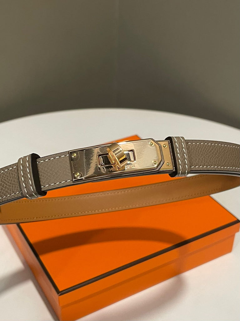 Hermes Kelly 18 Belt Etoupe Epsom