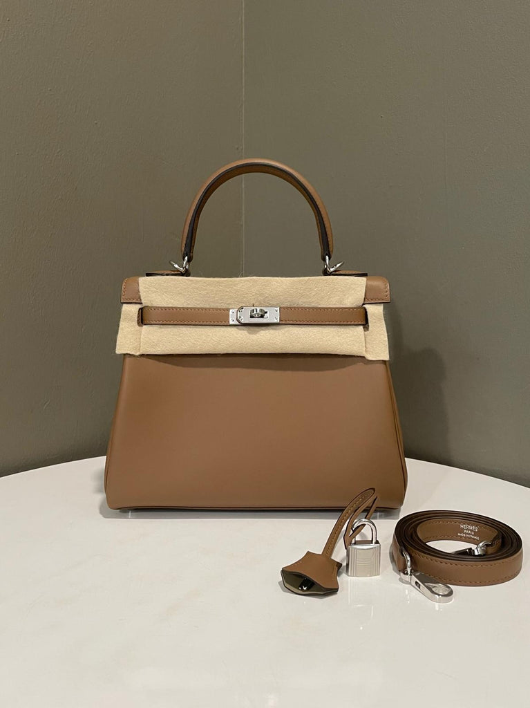 Hermes Kelly 25 Alezan / Beige Marfa Swift