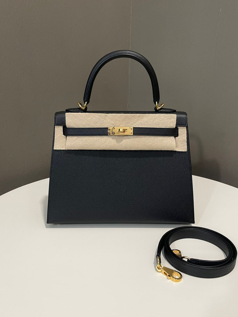 Hermes Kelly 25 Sellier Black Epsom
