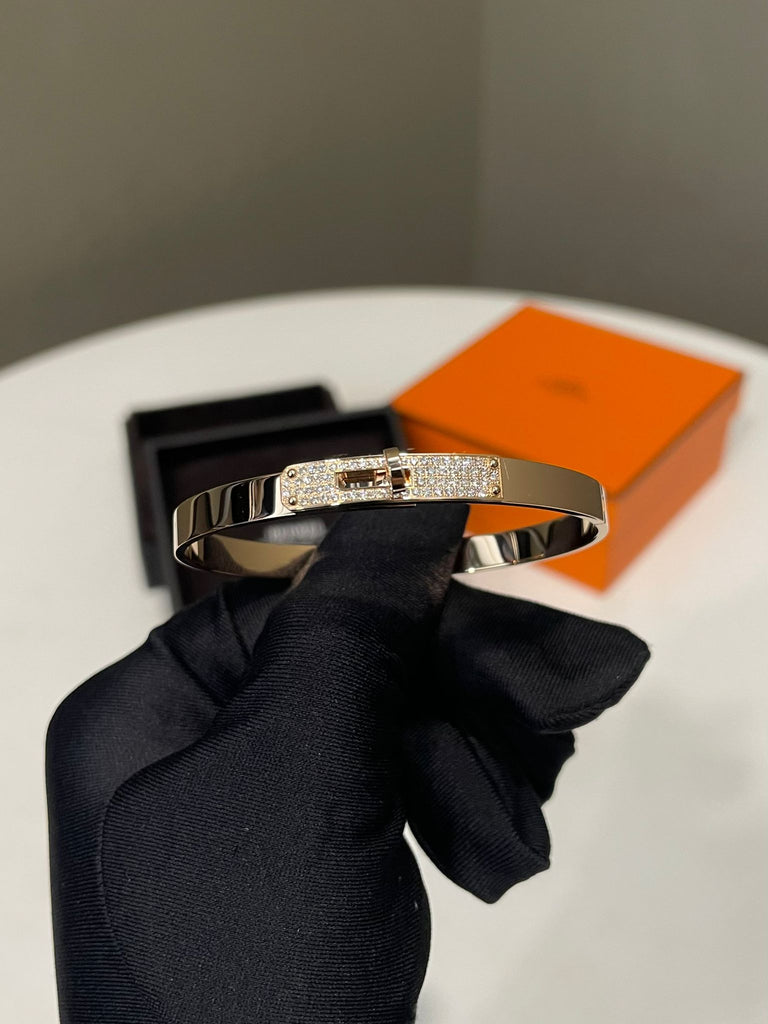 Hermes Kelly Bracelet Diamond 18K Rose Gold