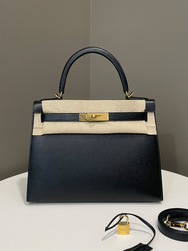 Hermes Kelly Sellier 28 HSS Black Epsom