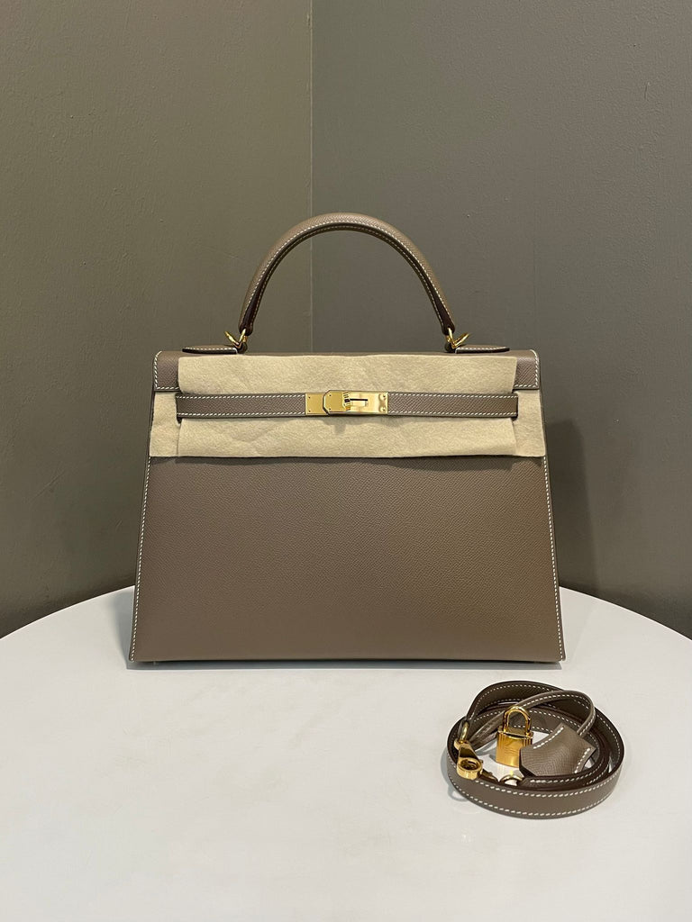 Hermes Kelly Sellier 32 Etoupe Epsom